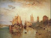 Joseph Mallord William Turner Cologne:The arrival of a packet-boat:evening Spain oil painting artist